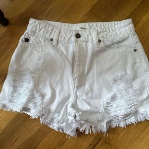 Kancan size small distressed white shorts